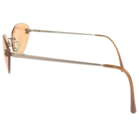 Chanel CC Logo Brown Silver Rimless 4003 - Picture 5 of 7